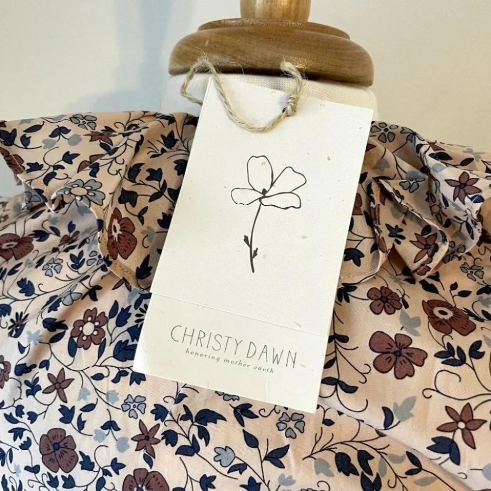 Christy Dawn The Plum Dress Size Small Sand Anemone Vine Puff Floral Ruffle  NWT - Picture 4 of 13
